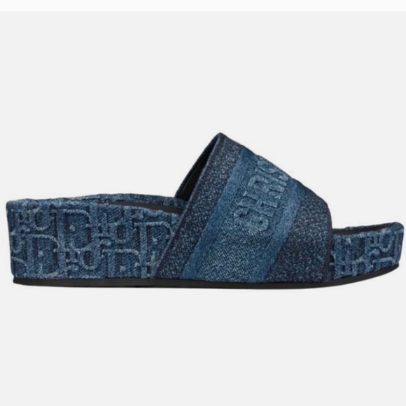 Christian Dior  Denim Platform Sandal Made in Italy Size 41 US Size 10 Like New - Picture 9 of 12
